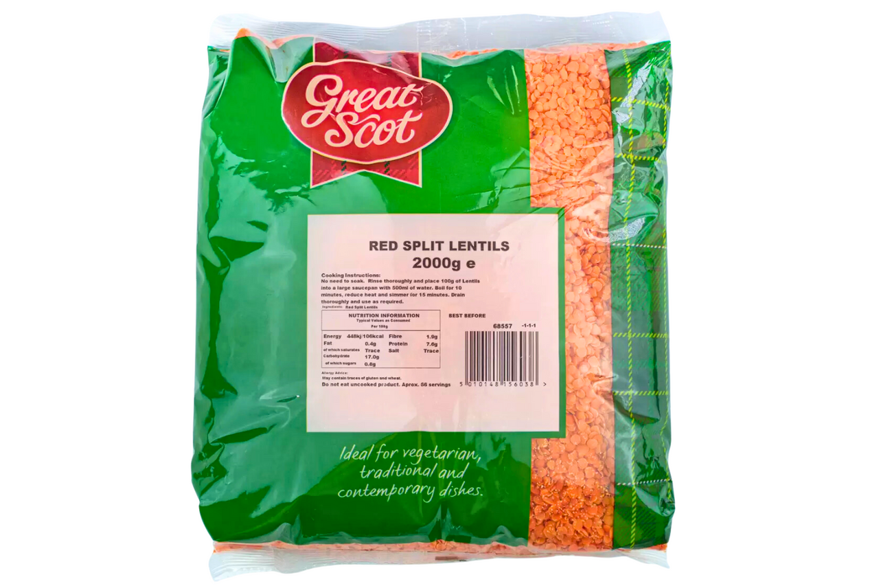 Great Scot Red Split Lentils 2000g (Damaged Packaging) Best